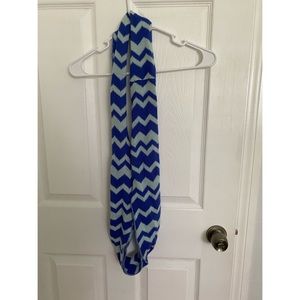Dark blue and light blue chevron scarf